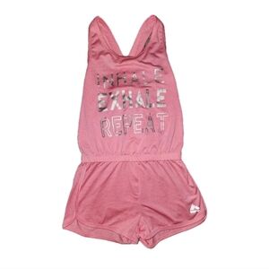 RBX Size 6 Girls Pink One Piece Romper W Crossback Perfect Condition!